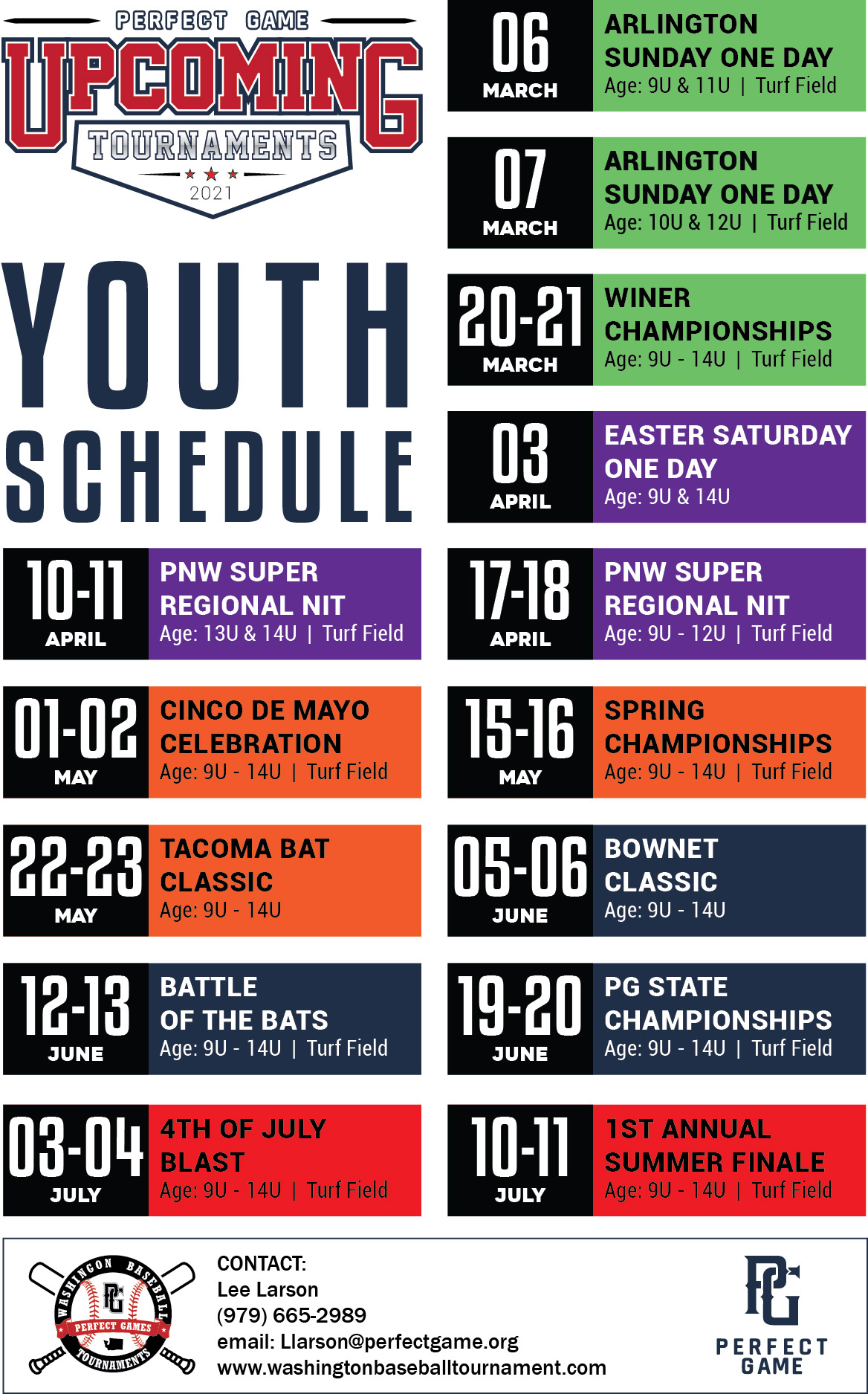 Youth Baseball Tournaments PGNW PG TOURNAMENTS Seattle Area